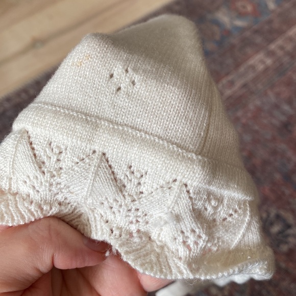 New Pottery Barn Kids cashmere blend baby bonet and socks set 3-6 months. - Picture 3 of 7